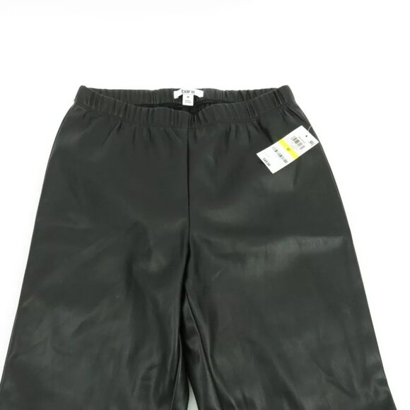 Bar III Womens Faux Leather Pants Black Medium Elastic Waistband - Picture 3 of 7